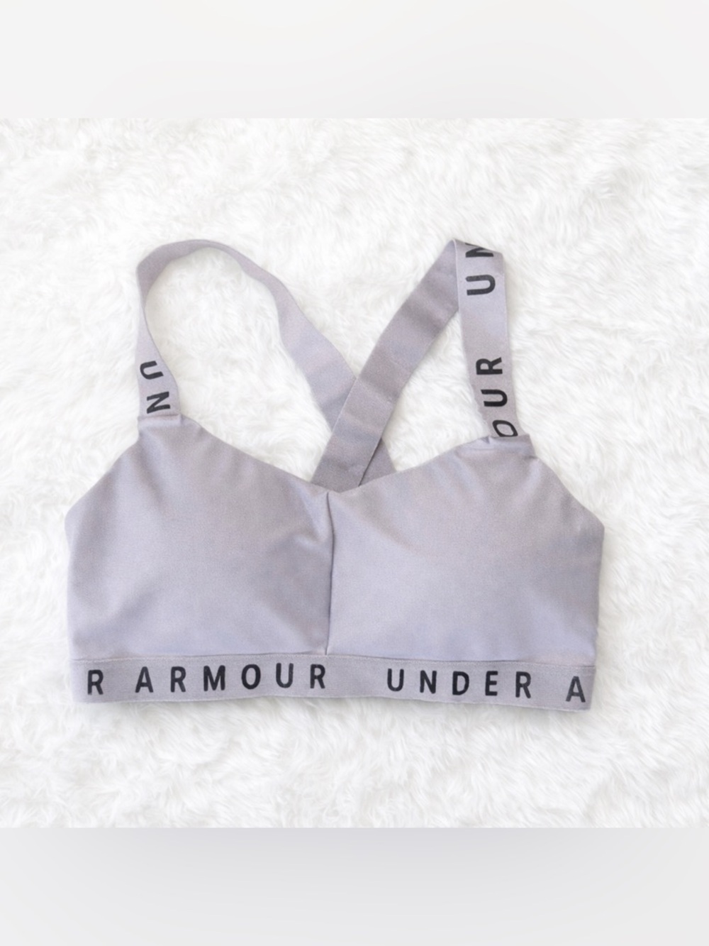 Under Armour Lavender Gray Sports Bra Small Crossback Athletic Activewear